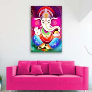 Lord Ganesha Ji Modern Art Canvas Wall Painting