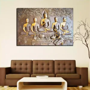 Meditation Buddha Sculpture Image Premium Canvas Wall Painting