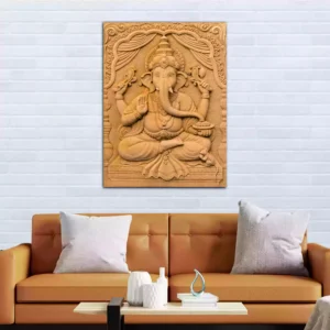 Lord Ganesha Stone Art Canvas Wall Painting