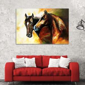 A Pair of Horses Canvas Wall Painting