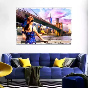 Beautiful Girl Colorful Modern Art Canvas Wall Painting