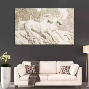 Carving Horses Canvas Wall Painting