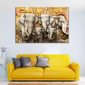 Native Thai Style Molding Art Canvas Wall Painting