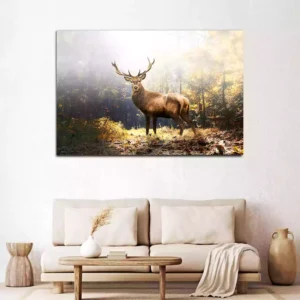 Reindeer in the Wood Canvas Wall Painting