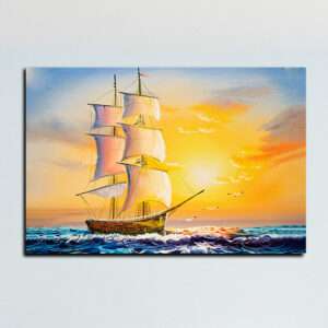 Beautiful Sailing Boat Modern Art Canvas Wall Painting