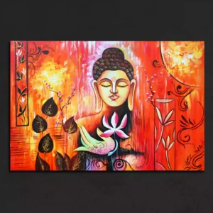 Spiritual Lord Buddha Meditating Canvas Wall Painting