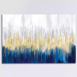 Abstract Art Gold and Blue Canvas Wall Painting