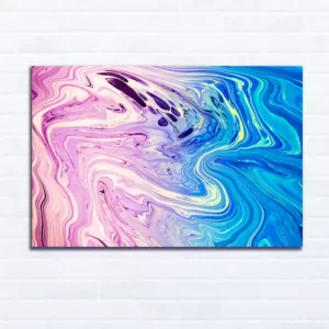 Blue Acrylic Pour Color Wall Painting