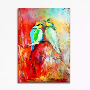 Blue Tailed Birds Modern Art Canvas Wall Painting