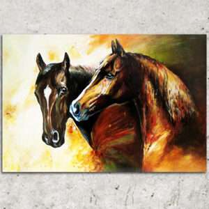 A Pair of Horses Canvas Wall Painting
