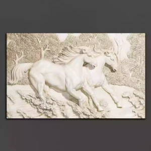 Carving Horses Canvas Wall Painting