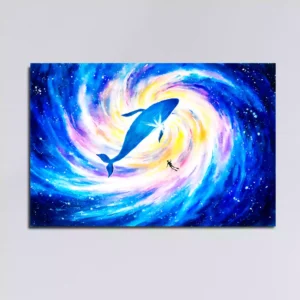 Diving With Whale Beautiful Canvas Wall Painting