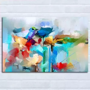 Premium Canvas Painting of Bird and Spring Flower Modern Art