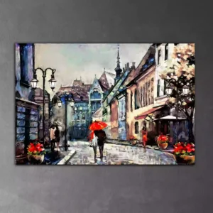 Street View of Paris Canvas Wall Painting
