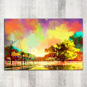 Colorful Beautiful Lake Canvas Wall Painting