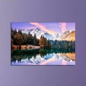 Impressive Autumn Landscape during Sunset Canvas Wall Painting