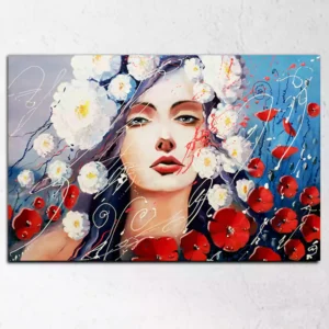 Venus Tear with Red Poppies Canvas Wall Painting
