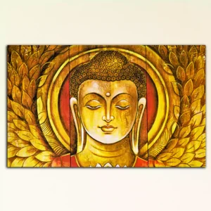 Buddha Meditation Textured Wooden Canvas Wall Painting