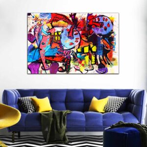 Abstract Digital Collage Canvas Wall Painting