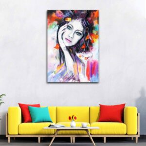 Abstract Canvas Wall Painting of a Woman