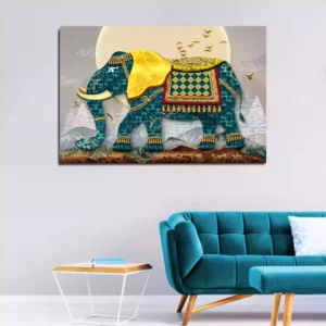 3D Beautiful Elephant Image Canvas Wall Painting