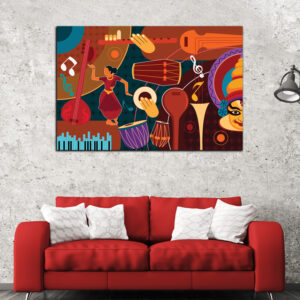 Abstract Music Collage Canvas Wall Painting