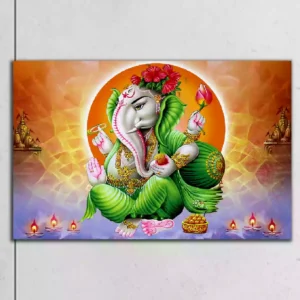 Beautiful Lord Ganesha Premium Canvas Wall Painting