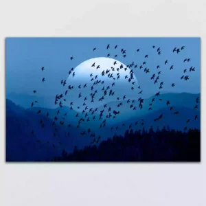 Silhouette of Birds Flying Canvas Wall Painting